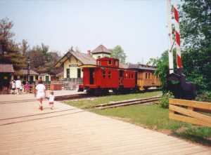 Huckleberry Railroad - crossing inside Prairie Village